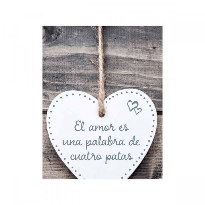 Décoration Suspendue Magnet & Steel El amor es una palabra de cuatro patas Coeur 13 x 13 x 0,8 cm