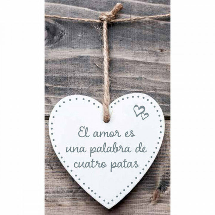Hanging decoration Magnet & Steel El amor es una palabra de cuatro patas Heart 13 x 13 x 0,8 cm