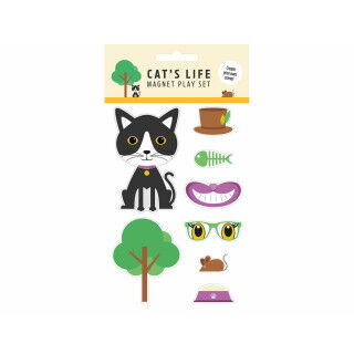 Magnete Magnet & Steel Bunt Katze 8 Stücke