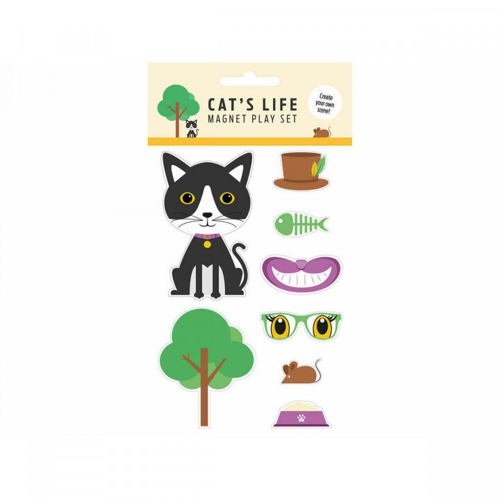 Calamite Magnet & Steel Multicolore Gatto 8 Pezzi