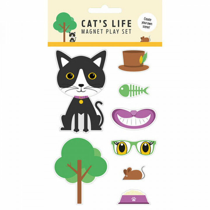 Calamite Magnet & Steel Multicolore Gatto 8 Pezzi