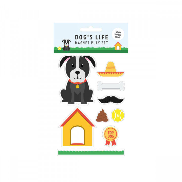 Magnets Magnet & Steel Dog Multicolour Metal 9 Pieces