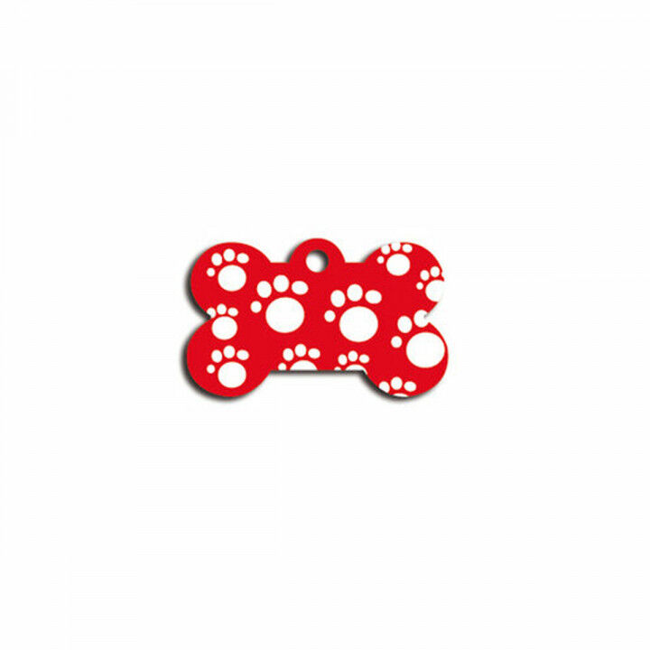 Placa identificativa para collar Imarc Bone Rojo