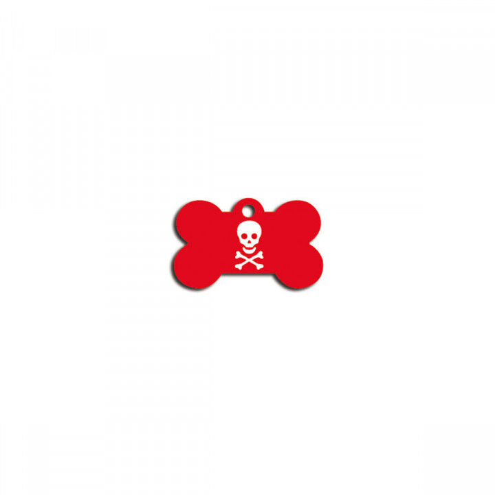Plaque d'identification pour collier Imarc Bone Rouge