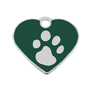 Placa identificativa para collar Imarc Heart Verde Plata
