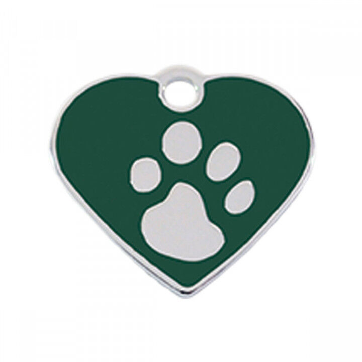 Placa identificativa para collar Imarc Heart Verde Plata