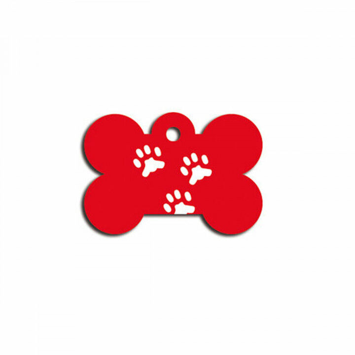 Placa identificativa para collar Imarc Bone Rojo