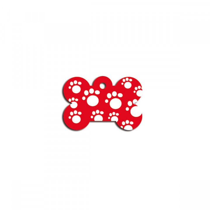 Placa identificativa para collar Imarc Bone Rojo