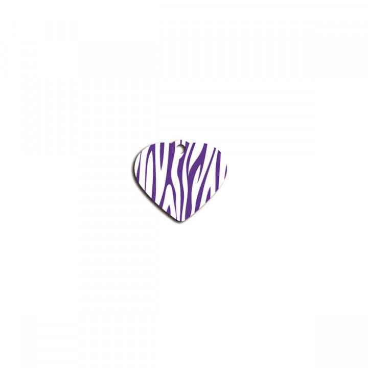 Targhetta per collana Imarc Heart Zebra Lilla