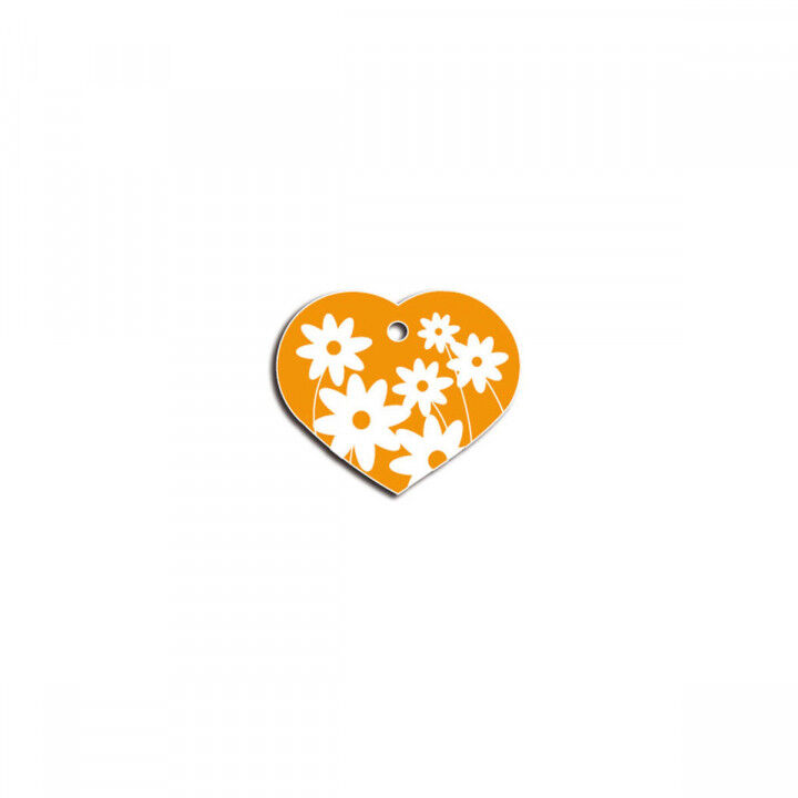 Plaque d'identification pour collier Imarc Heart Jaune Orange