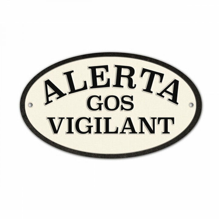 Plaat Magnet & Steel Alerta Gos Vigilant 16,3 x 9,5 cm