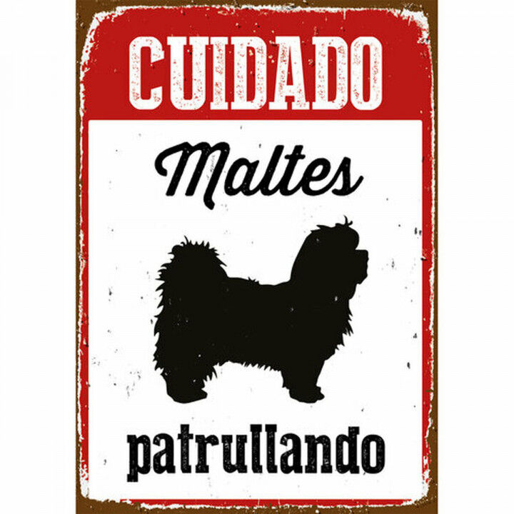 Plaat Magnet & Steel Cuidado Maltés Patrullando 14,8 x 21 cm