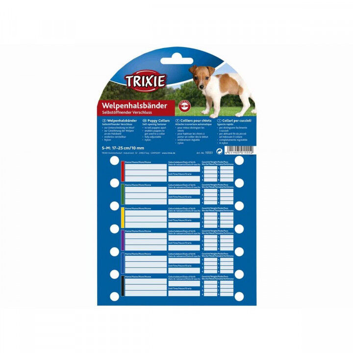 Collare per Cani Trixie Nero Rosso Blu cobalto Mela S/M 17-25 cm (6 Unità)