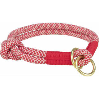 Trainingshalsbanden voor honden Trixie Soft Rope Rood Crème L/XL 55 cm