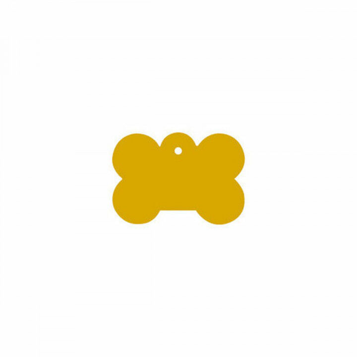 Placa identificativa para collar Imarc Bone Amarillo Dorado