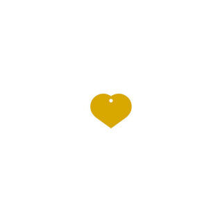 Targhetta per collana Imarc Heart Giallo Dorato