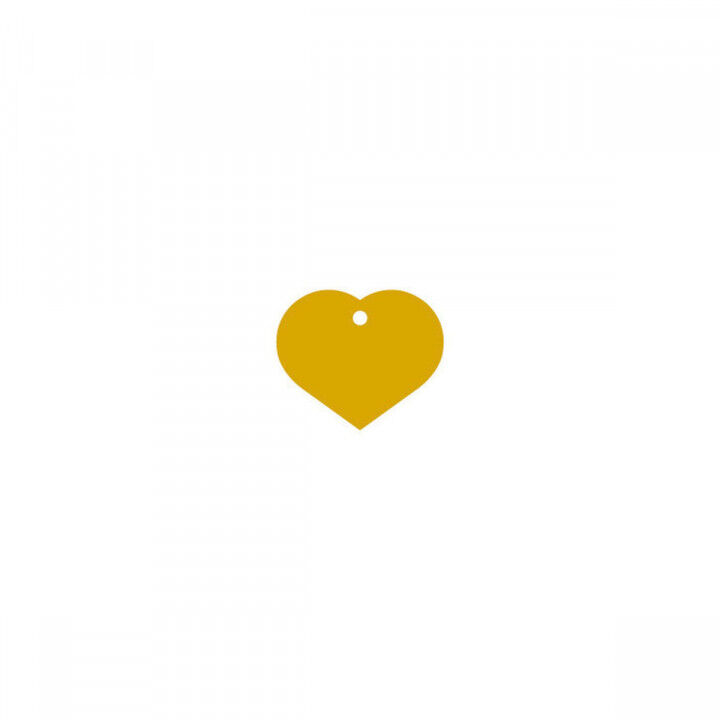 Placa identificativa para collar Imarc Heart Amarillo Dorado