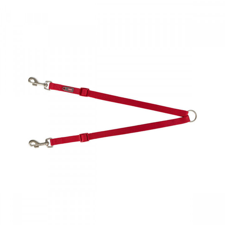 Koppeling voor 2-hondenriem Trixie Premium Rood