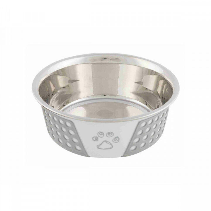 Mangeoir pour animaux Trixie Bleu Blanc Gris Silicone Acier inoxydable 750 ml 0,75 L