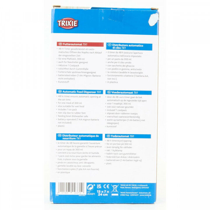 Dierenvoederbak Trixie Wit Zwart Plastic 300 ml