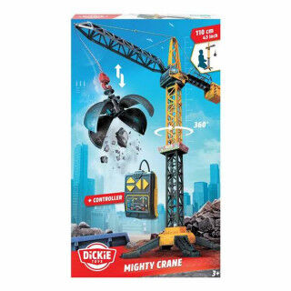 Spielzeugkran Smoby Mighty Crane Funksteuerung Gelb Grau