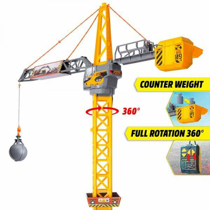 Grúa de Juguete Smoby Mighty Crane Radiocontrol Amarillo Gris