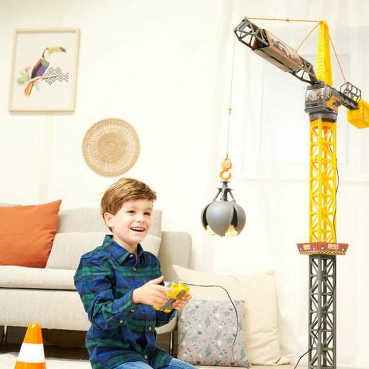 Spielzeugkran Smoby Mighty Crane Funksteuerung Gelb Grau