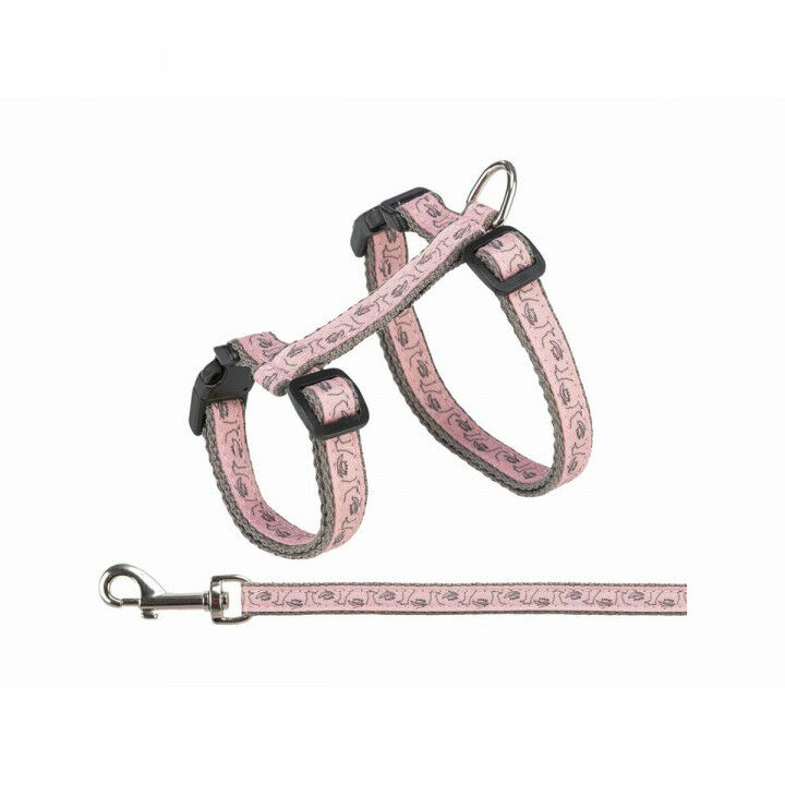 Cat Harness Trixie Grey Pink 27-45 cm