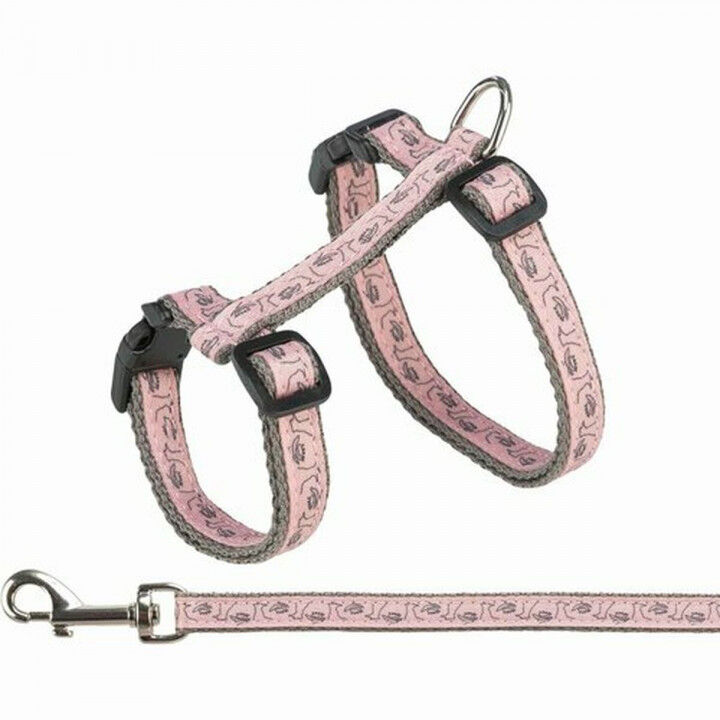 Cat Harness Trixie Grey Pink 27-45 cm