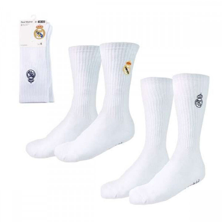 Chaussettes Real Madrid C.F. Blanc (Taille unique) (35-38)
