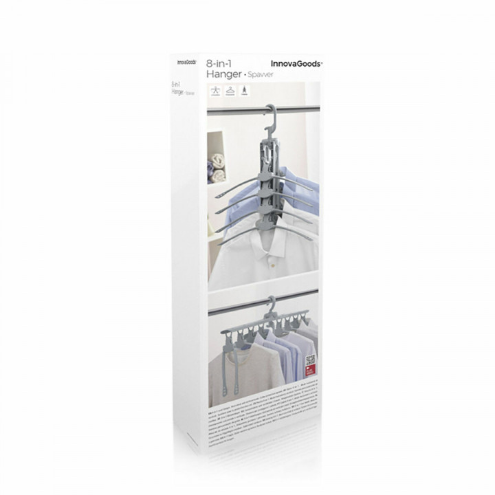 Percha Múltiple 8 en 1 Spavver InnovaGoods Gris Plástico (Reacondicionado B)