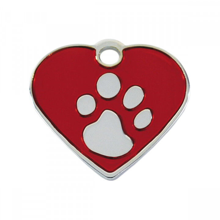 Identification plate for collar Imarc Heart Red Silver