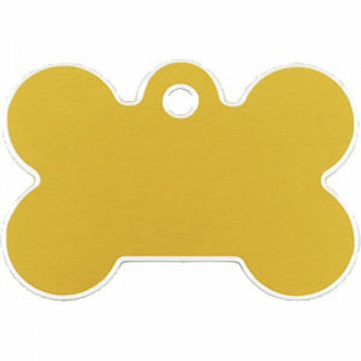 Placa identificativa para collar Imarc Bone Amarillo Dorado