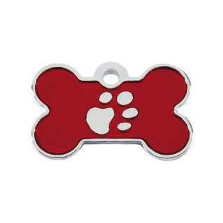 Identification plate for collar Imarc Bone Red Silver