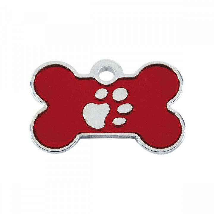 Identifikationsschild für Halsband Imarc Bone Rot Silber