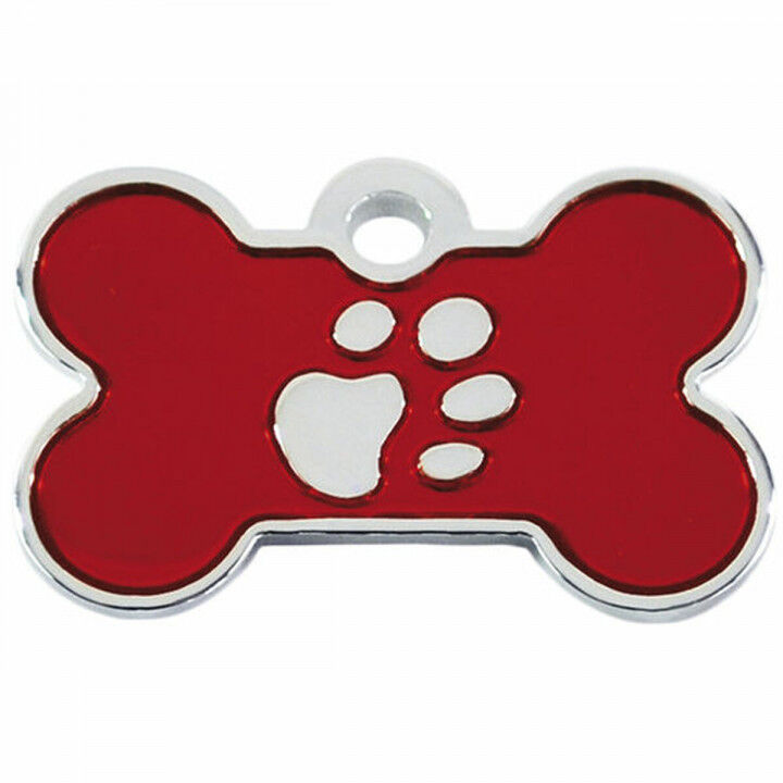 Identification plate for collar Imarc Bone Red Silver