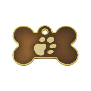 Identification plate for collar Imarc Bone Brown Golden