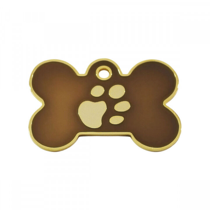 Identifikationsschild für Halsband Imarc Bone Braun Gold