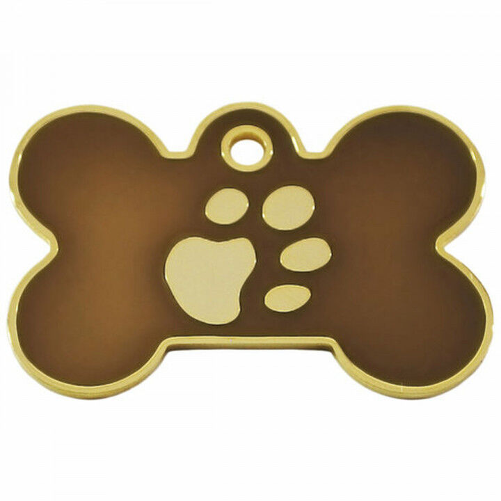 Identification plate for collar Imarc Bone Brown Golden