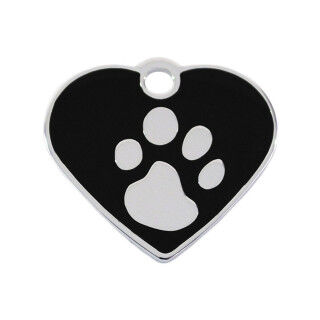 Identification plate for collar Imarc Heart Black Silver