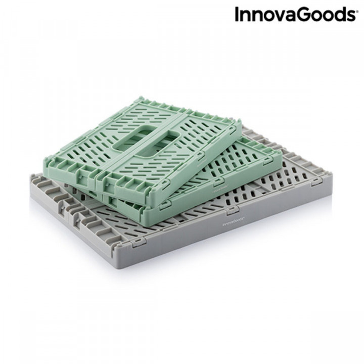 Set mit 3 klappbaren und stapelbaren Ordungs-Kisten Boxtor InnovaGoods V0103244 Kunststoff 3 Stücke (Restauriert B)