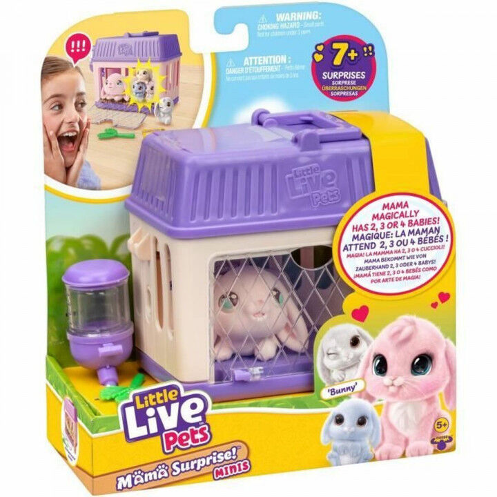 Knuffel Little Live Pets Mama Surprise Rabbits Roze Rose Pluche Konijn