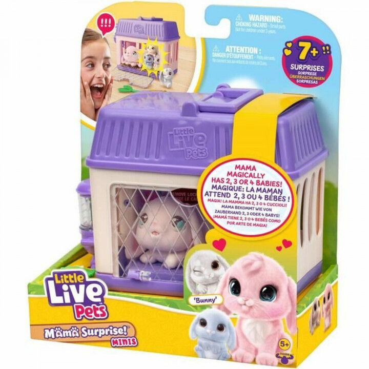 Knuffel Little Live Pets Mama Surprise Rabbits Roze Rose Pluche Konijn