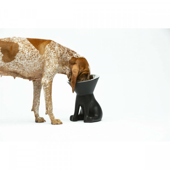 Dog Feeder United Pets Up Elisabeth Black Stainless steel Polyethylene 1 L