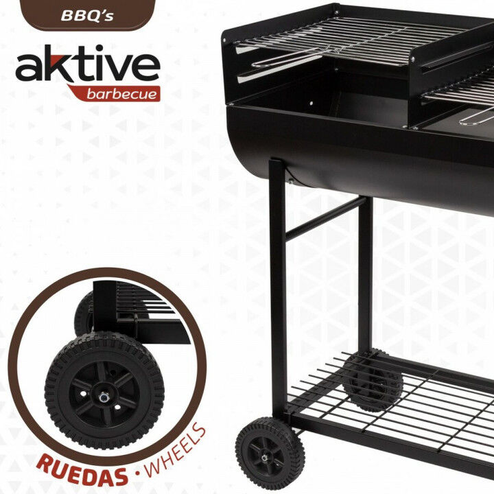 Barbecue a Carboni con Ruote Aktive Nero (Ricondizionati C)