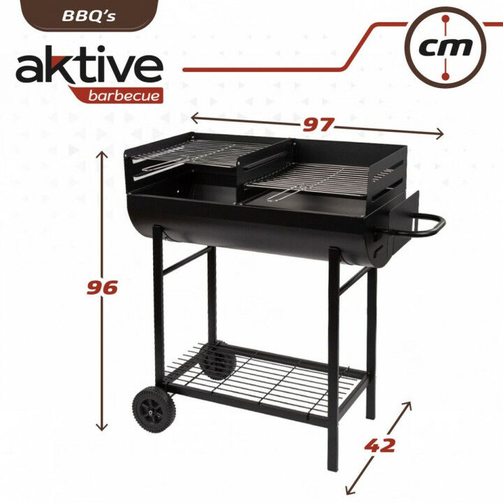 Kolenbarbecue met wielen Aktive Zwart (Refurbished C)