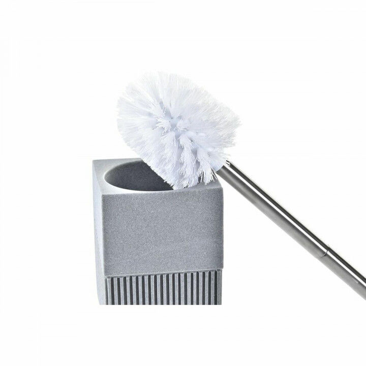 Brosse de salle de wc DKD Home Decor Scandi Argenté Gris Acier inoxydable Aluminium Résine (9,5 x 9,5 x 37 cm)