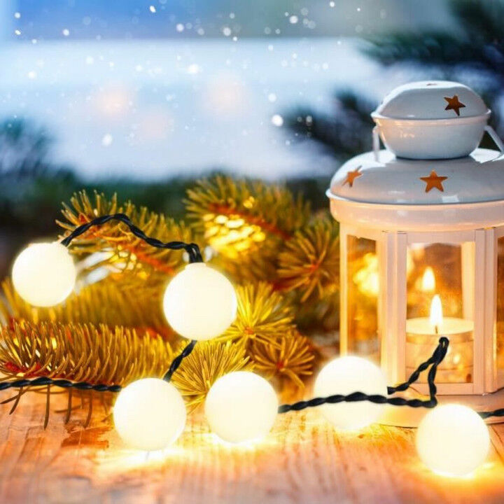 Wreath of LED Lights Lumi Garden BILLY SPHERICAL 60 LEDS Black noir 1 W