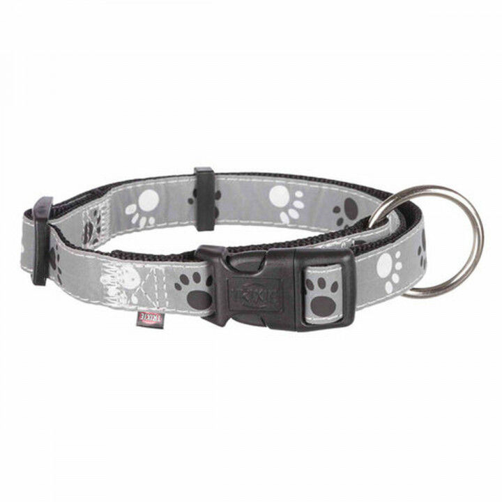 Hondenhalsband Trixie Silver Reflect Zwart Grijs M/L 35-55 cm