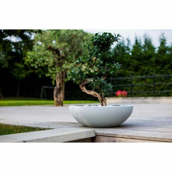 Bloempot EDA Ø 59 cm Wit Plastic Cirkelvormig